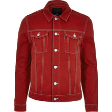 Red contrast stitch denim jacket