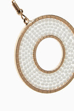 White Beaded Circle Drop Earrings