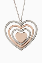 Gold_Silver_Rose Gold Tone Heart Pendant Necklace