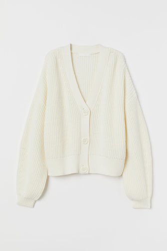 Rib-knit cardigan